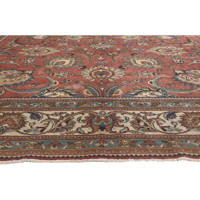 Mid 20th Century Earthy Vintage Persian Tabriz Rug, 11'01 X 14'05 For Sale - Image 4 of 10