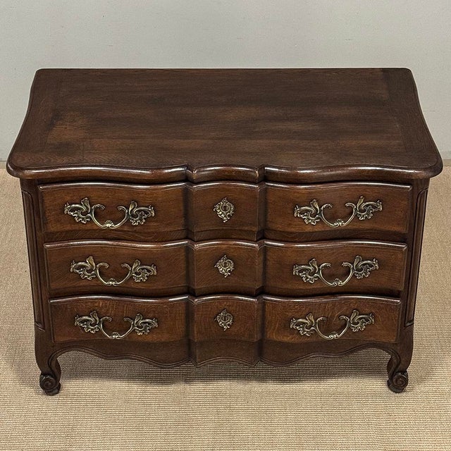 Antique Country French Louis XV Style Solid Oak Commode For Sale - Image 15 of 18