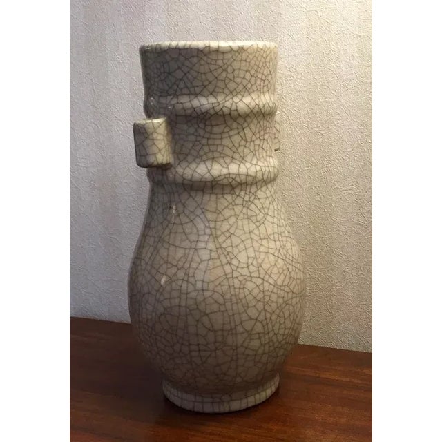 Ceramic 19h Century Chinese Porcelain Crackle Glaze Hu Shape Vase For Sale - Image 7 of 11