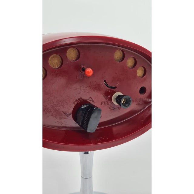 Space Age Alarm Clock in Burgundy Plastic and Chrome-Plated Metal, 1970s For Sale - Image 11 of 14