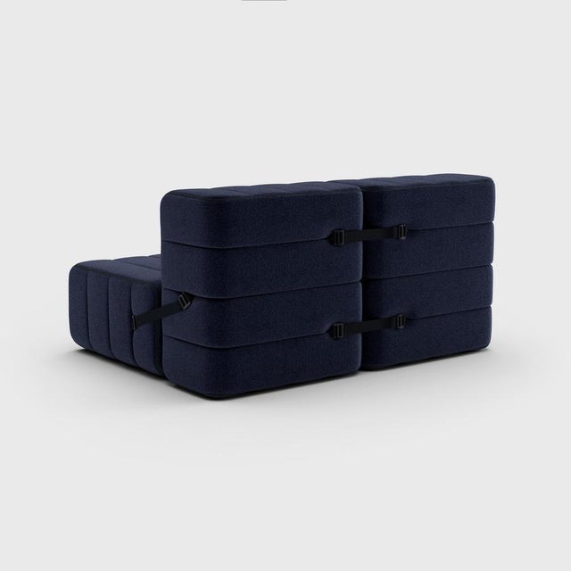 Contemporary Curt Modular Set - Flexible 2-Seater - Dama - 0048 (Dark Blue) by Ambivalenz, Set of 4 For Sale - Image 3 of 5