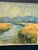 Mid-Century Modern River Landscape with Mountains, 1960s, Oil on Canvas, Framed For Sale - Image 3 of 18