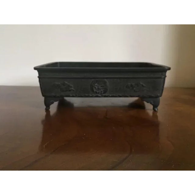 Metal Japanese Bronze Rectangular Footed Bonsai Planter For Sale - Image 7 of 11