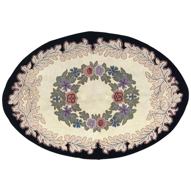 Vintage American Hook Oval Shape Rug, 1950s For Sale - Image 15 of 15