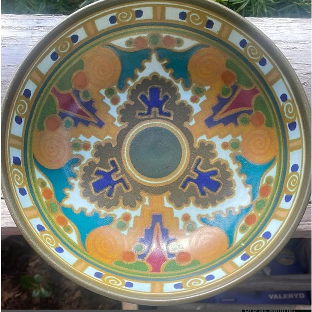 Ceramic Art Deco Isolde Earthenware Bowl by Arnhemsche Fayencefabriek, Netherlands, 1920s For Sale - Image 7 of 7