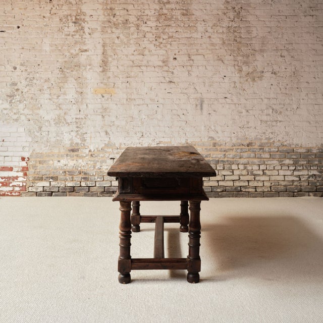 17th Century French Oak & Walnut Console Table For Sale - Image 4 of 8