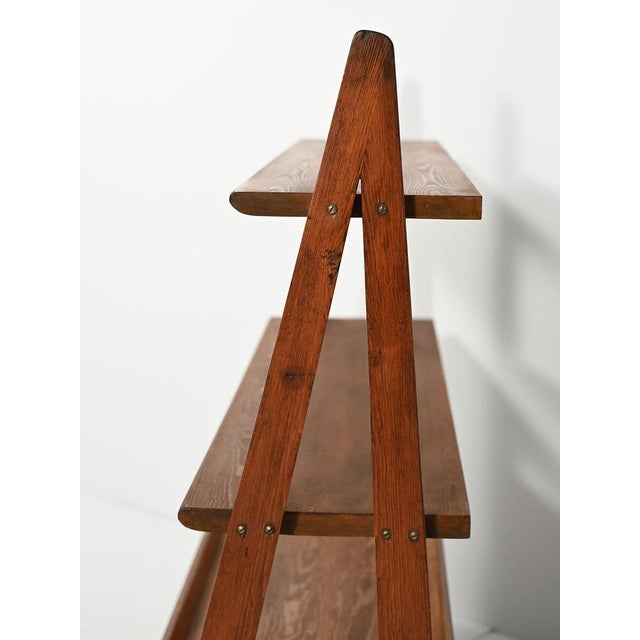 Wood Small Vintage Bookcase with Magazine Rack, 1950s For Sale - Image 7 of 8