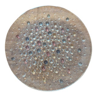 Four 8” Asteroid Bubble Glass Plates by Mid-Century Modern Polish Art Glass Designer Jan Sylwester Drost For Sale