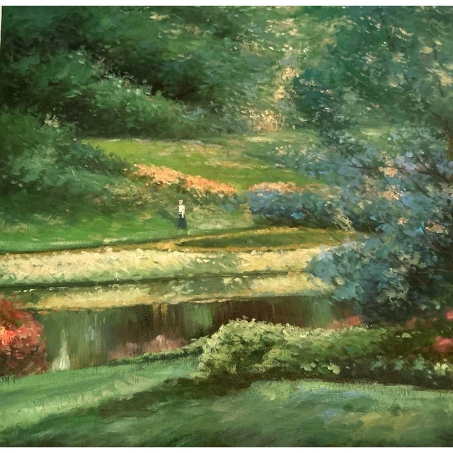 Mid 20th Century Judd Gallet Landscape Oil Painting Canvas Impressionist Style Lush Garden Signed For Sale In Philadelphia - Image 6 of 13