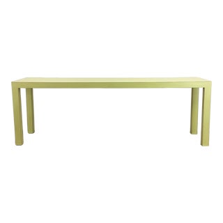 Vintage Post Modern Lime Green Console Sofa Table For Sale