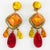 Dominique Denaive Paris Multicolor Resin Dangle Clip Earrings For Sale - Image 4 of 8