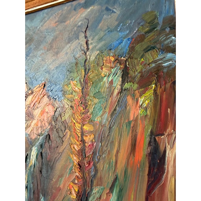 Brown 1970’s Vintage Impressionist Autumn River Landscape Oil on Canvas Painting, Framed For Sale - Image 8 of 12