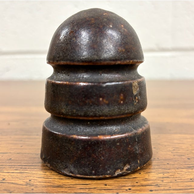 This is a gorgeous antique brown ceramic mushroom cap glazed insulator with beautiful color. Dimensions: - 2.25 in wide -...