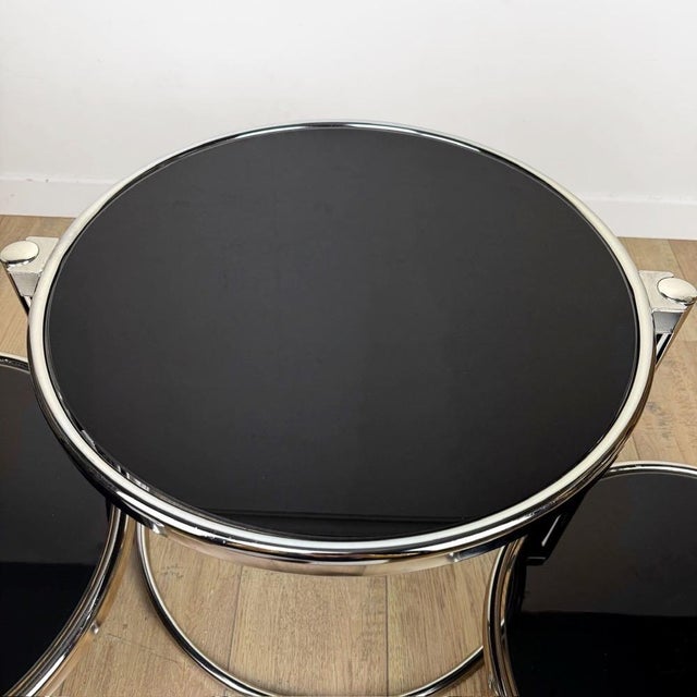 Modular Coffee Table with Rotating Black Glass Tops, 2000s For Sale - Image 6 of 13