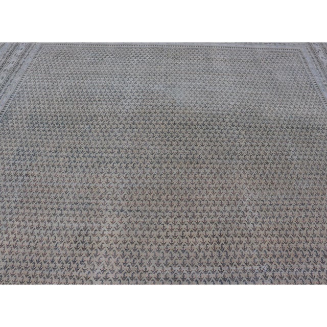 Textile Minimalist Design Antique Persian Tabriz Rug in All-Over Design in Faded Colors 10'2 X 13'5 For Sale - Image 7 of 14