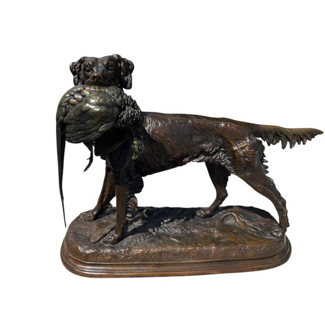 After Jules Moignez, Setter Dog with Game, 1920s, Bronze For Sale - Image 12 of 12