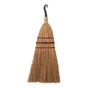 Antique Victorian Hearth Whisk Broom With Hand Forged Iron Hook Handle