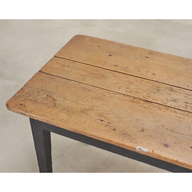 Wood Rustic Country French Provincial Pine Farmhouse Dining Table For Sale - Image 7 of 18