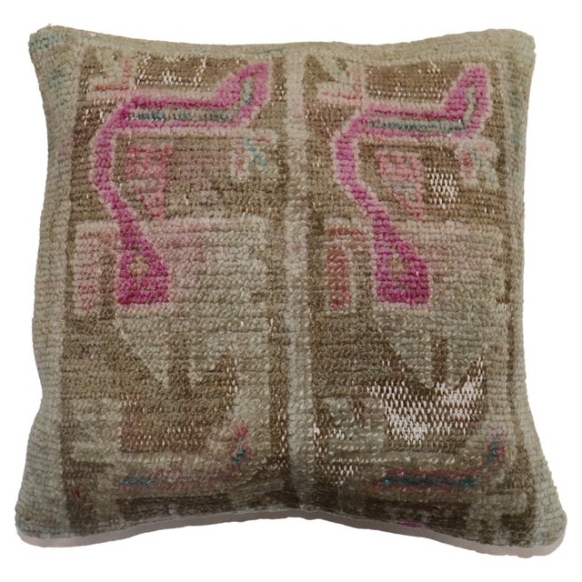 Pillow made from a mid 20th century Turkish rug Measures: 19'' x 19''.