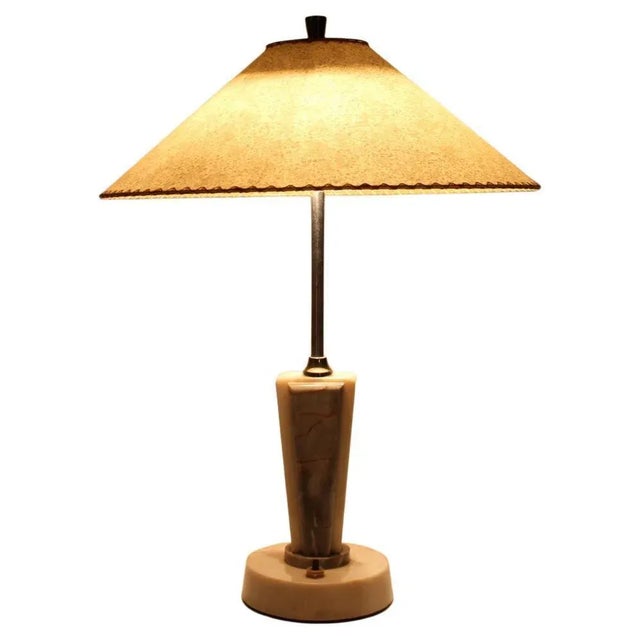 Retro Marble Table Lamp from Kámen Praha, 1950s For Sale - Image 3 of 12