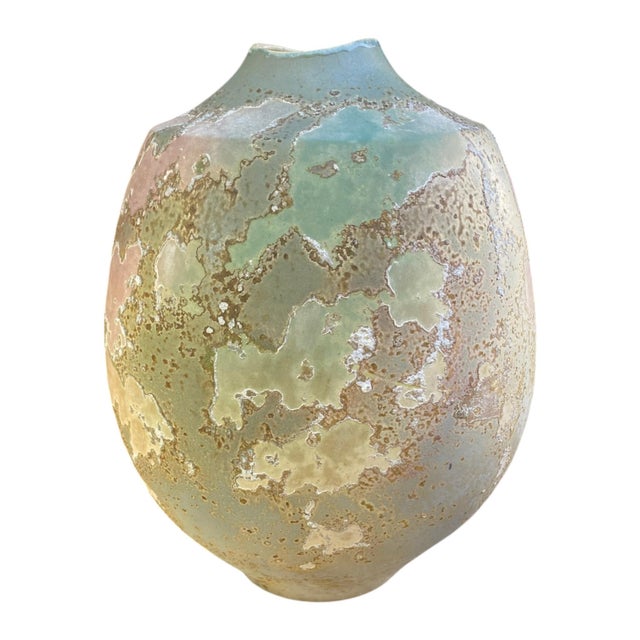 Large Tony Evans Raku Vase "Ancient Sands" California Studio Pottery For Sale - Image 12 of 15