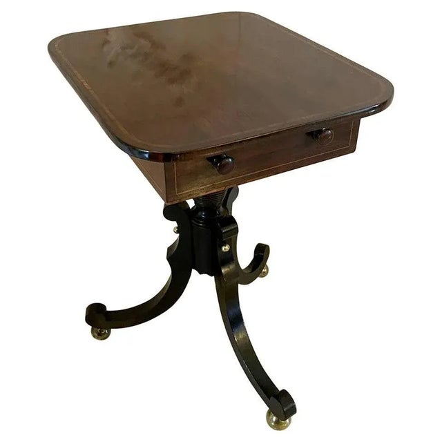 Antique Regency Rosewood Lamp Table For Sale - Image 9 of 9