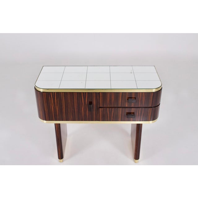 Brown Small Mirrored Macassar Ebony Sideboard, 1950s For Sale - Image 8 of 16