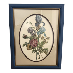 Vintage Classic Floral Print by JL Prevost Pastel Colors Roses, Lilly and Foliage