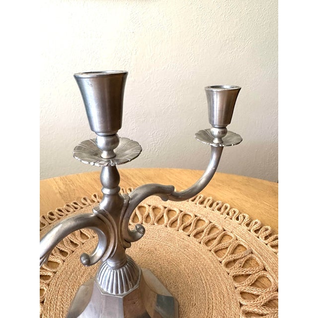 1930s 1930’s Art Deco Just Andersen Pewter Candelabra For Sale - Image 5 of 12