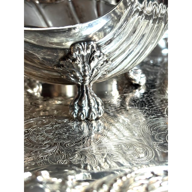 Metal Stunning 1930’s English Nayler Brothers &Sons SilverPlated Shell Form Claw Feet 9.5”x9” For Sale - Image 7 of 10