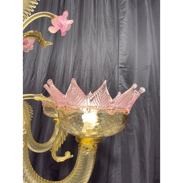 Mid-Century Modern Murano Glass Chandeliers, 1980s, Set of 2 For Sale - Image 3 of 15