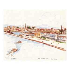 Ivy Attwell Port Said Egypt Landscape Drawing