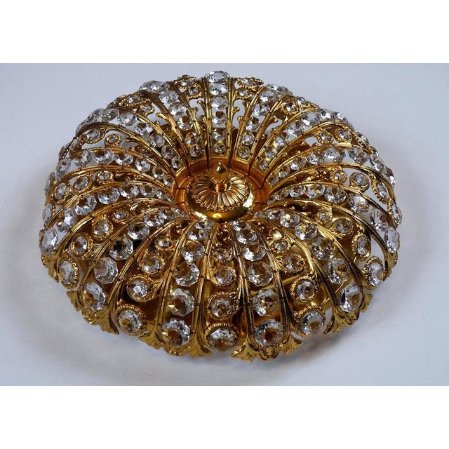 Brass and Crystal Ceiling Lamp by Peris Andreu for S.A.Riper, 1960s For Sale - Image 4 of 15