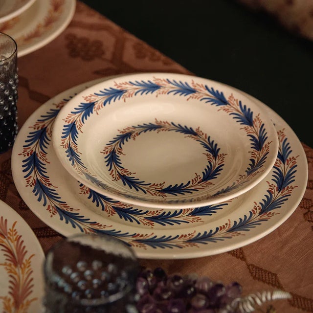 English Sharland England Heather Soup Plate - Blue For Sale - Image 3 of 4