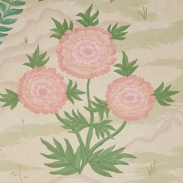 Contemporary Schumacher Finches Jungle Panel Set in Parchment - Set of 2 For Sale - Image 3 of 7