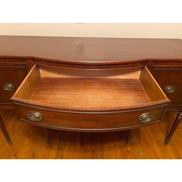 Vintage Brown Wood Buffet With Cabinets & Drawers For Sale - Image 15 of 18