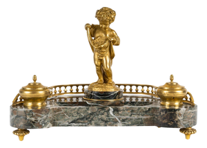 Ormolu and Marble Inkwell, 19th Century