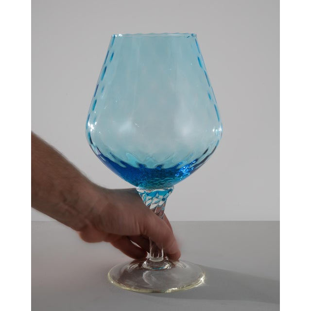 1960s Italian Blue Glass Goblet For Sale - Image 16 of 18