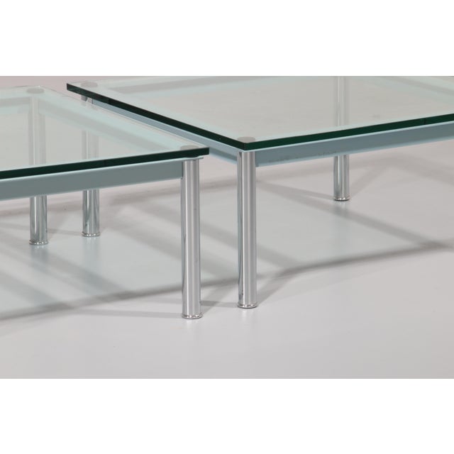 LC-10 Coffee Tables in Light Blue Glass by Le Corbusier for Cassina, 1960s, Set of 2 For Sale - Image 11 of 14
