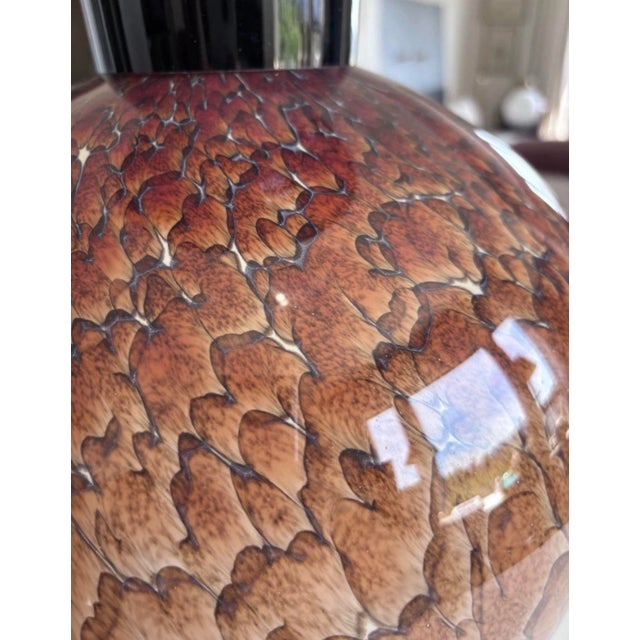 Glass Stunning Large Athena Vase - Tortoise Shell Series by Molly Stone (2000) For Sale - Image 7 of 10