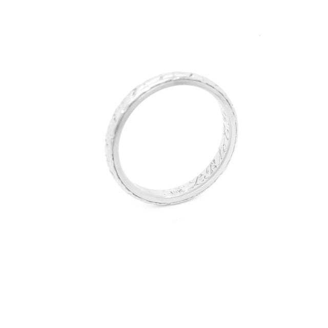 Antique Art Deco 18k White Gold Orange Blossom Wedding Band Ring For Sale - Image 11 of 15