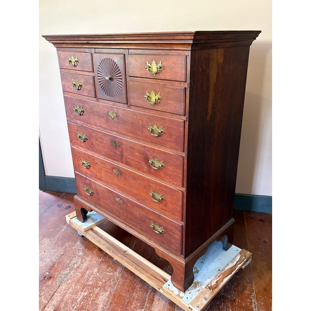 Thomas Chippendale Eighteenth Century American Tall Chest of Drawers For Sale - Image 4 of 15