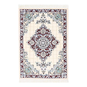 Pasargad DC Ivory Fine Hand Knotted Silk & Wool Nain Rug