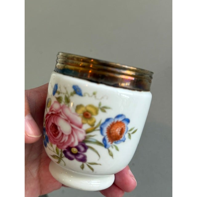 Ceramic Vintage Royal Worcester Floral Fine Porcelain Egg Coddler – Made in England For Sale - Image 7 of 8