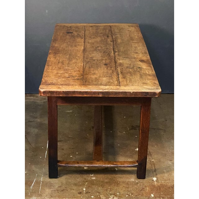 Wood Large English Rectangular Farmhouse or Refectory Table of Patinated Oak For Sale - Image 7 of 10