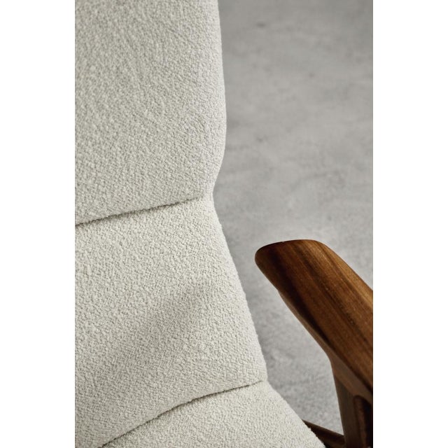 Mid-Century Norwegian Modern Teak and White Bouclé Lounge Chair, 1960s For Sale - Image 6 of 18