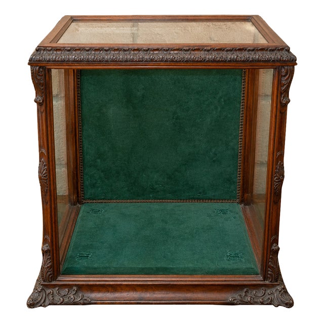 Walnut Countertop Display Case For Sale