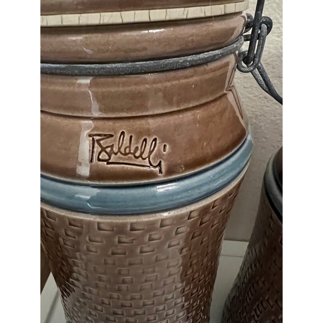 Mid Century Ceramic Italian Canister Signed Baldelli- Set of 3 For Sale - Image 11 of 11