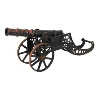 Vintage Decorative Cast Iron Cannon, 1920s For Sale