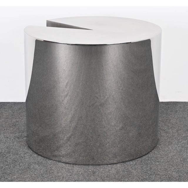 Leon Rosen Pace Style Solid Stainless Steel Side Table, 1980s For Sale - Image 4 of 10